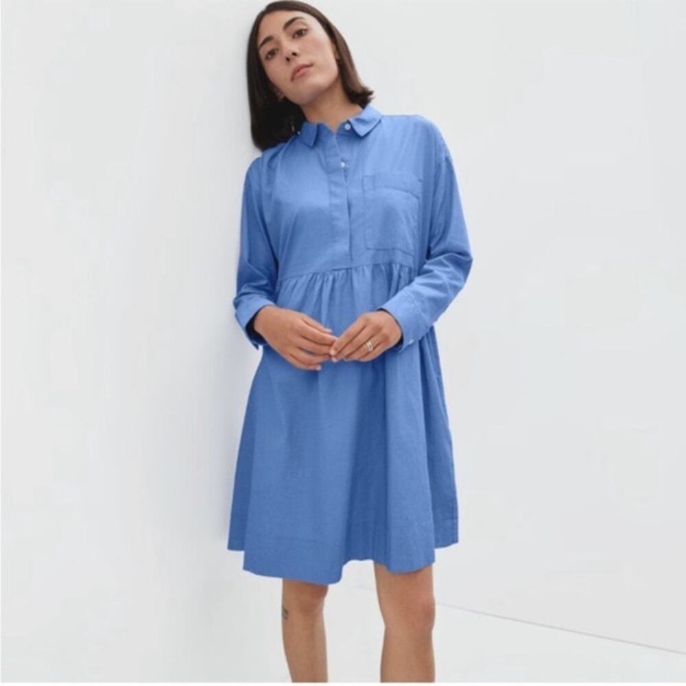 Everlane The Field Blue shirt Dress Popover size XS